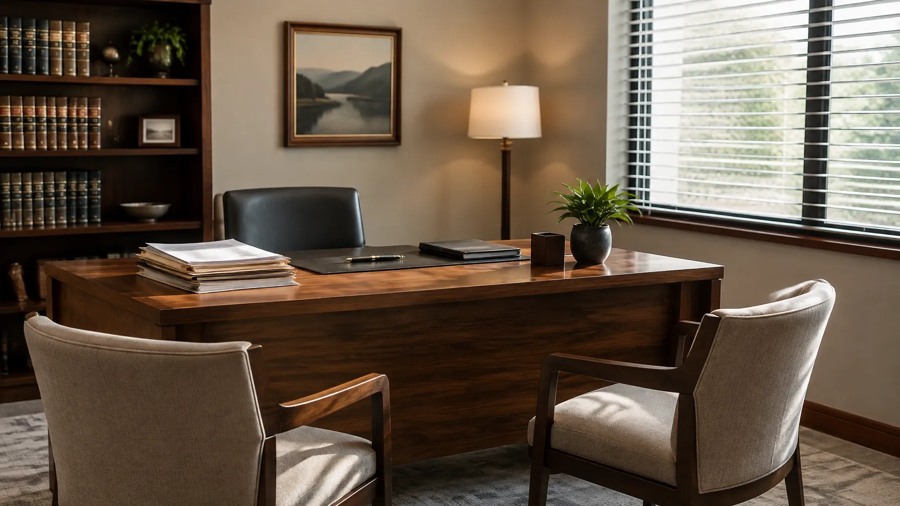A calm law-office consultation room