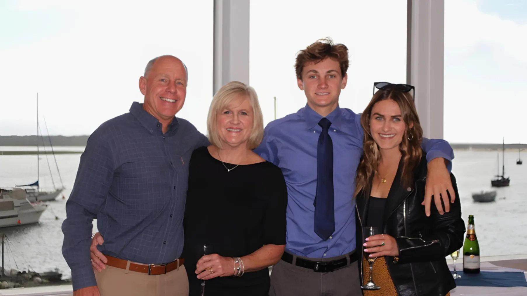 Joseph Lavelle with his family by the San Diego bay